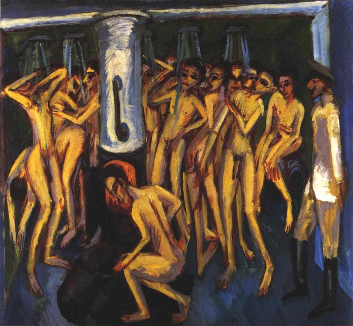 A katonafürdő német: A katonafürdő vagy tüzérségi Mann alkotó: Ernst Ludwig Kirchner
