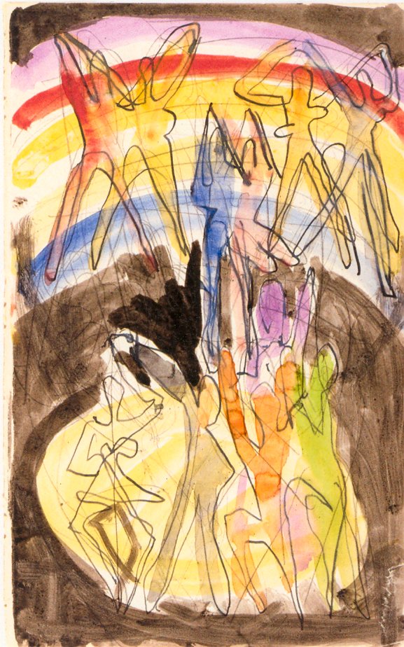Az eseni bankettterem tervezése - Színes -táncos hátsó alkotó: Ernst Ludwig Kirchner