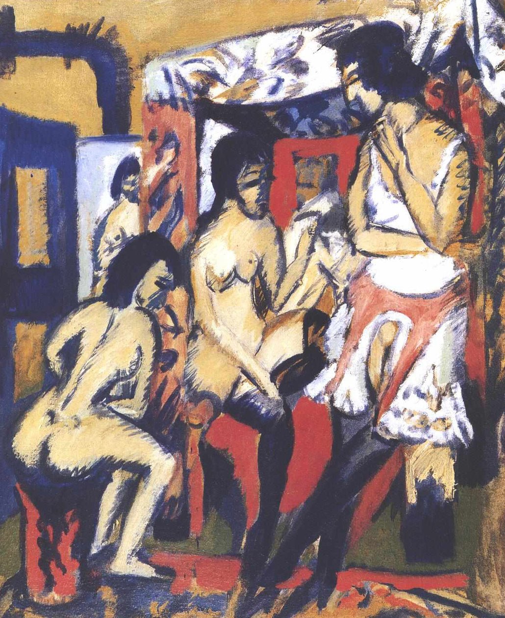 Akt a stúdióban alkotó: Ernst Ludwig Kirchner