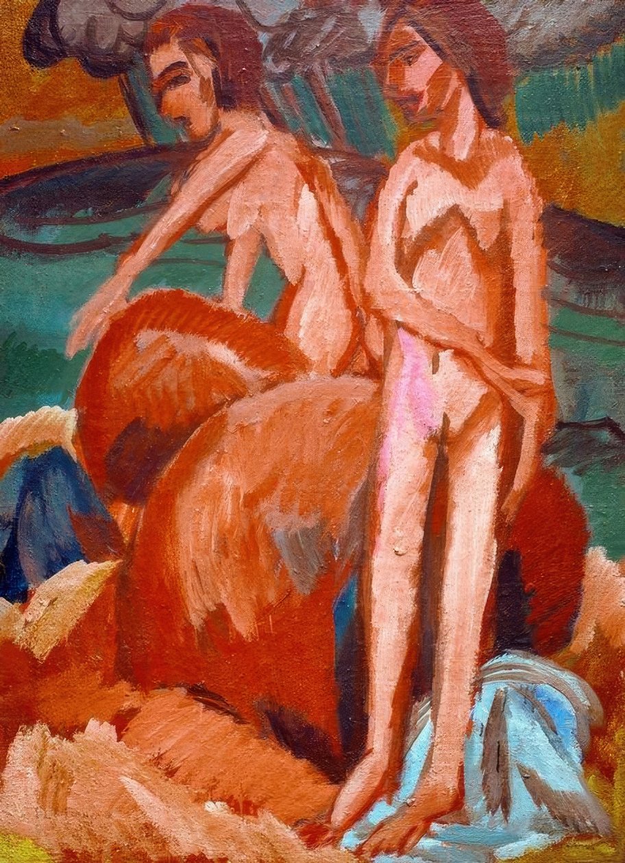 Fürdőzők a tenger mellett alkotó: Ernst Ludwig Kirchner