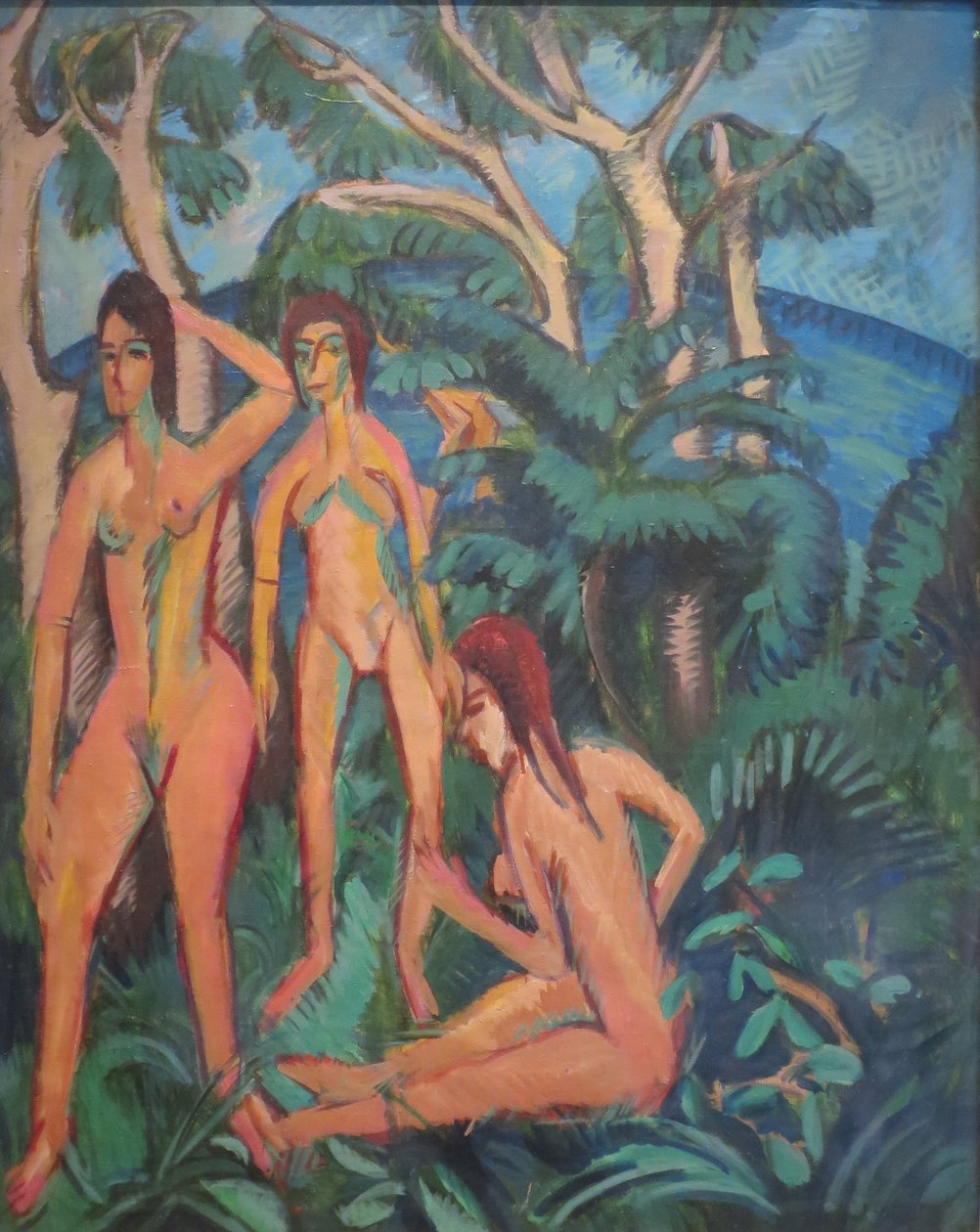Fürdőzők a fák alatt alkotó: Ernst Ludwig Kirchner