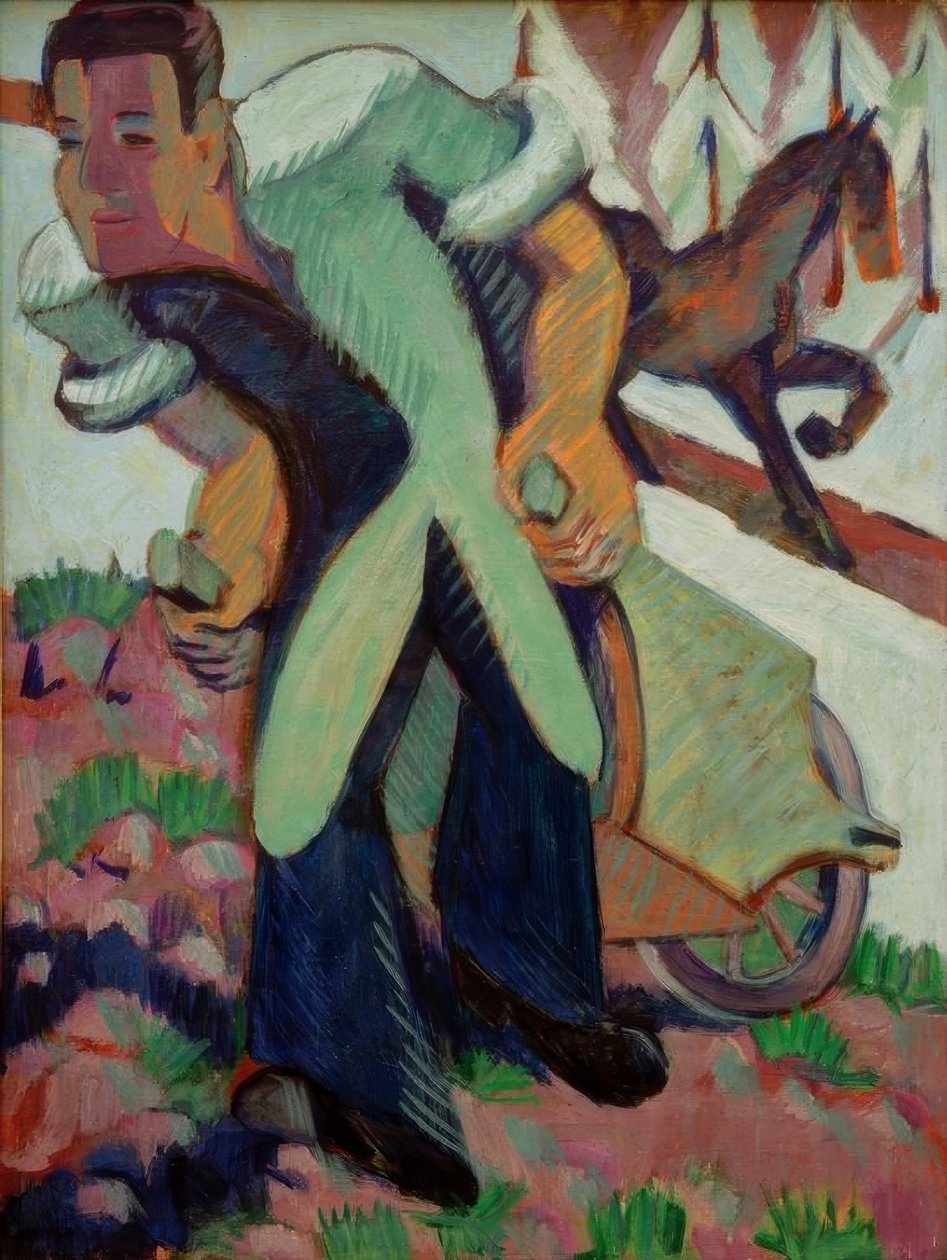 Farmer húz egy talicskát alkotó: Ernst Ludwig Kirchner
