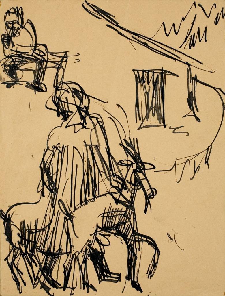Hegyi kunyhó kecskékkel alkotó: Ernst Ludwig Kirchner