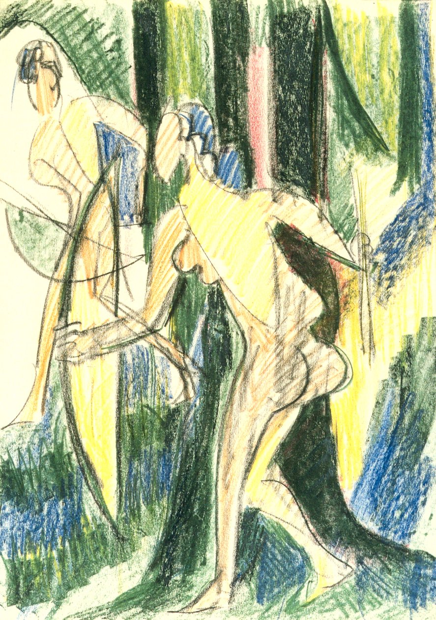 Íjász lányok az erdőben alkotó: Ernst Ludwig Kirchner