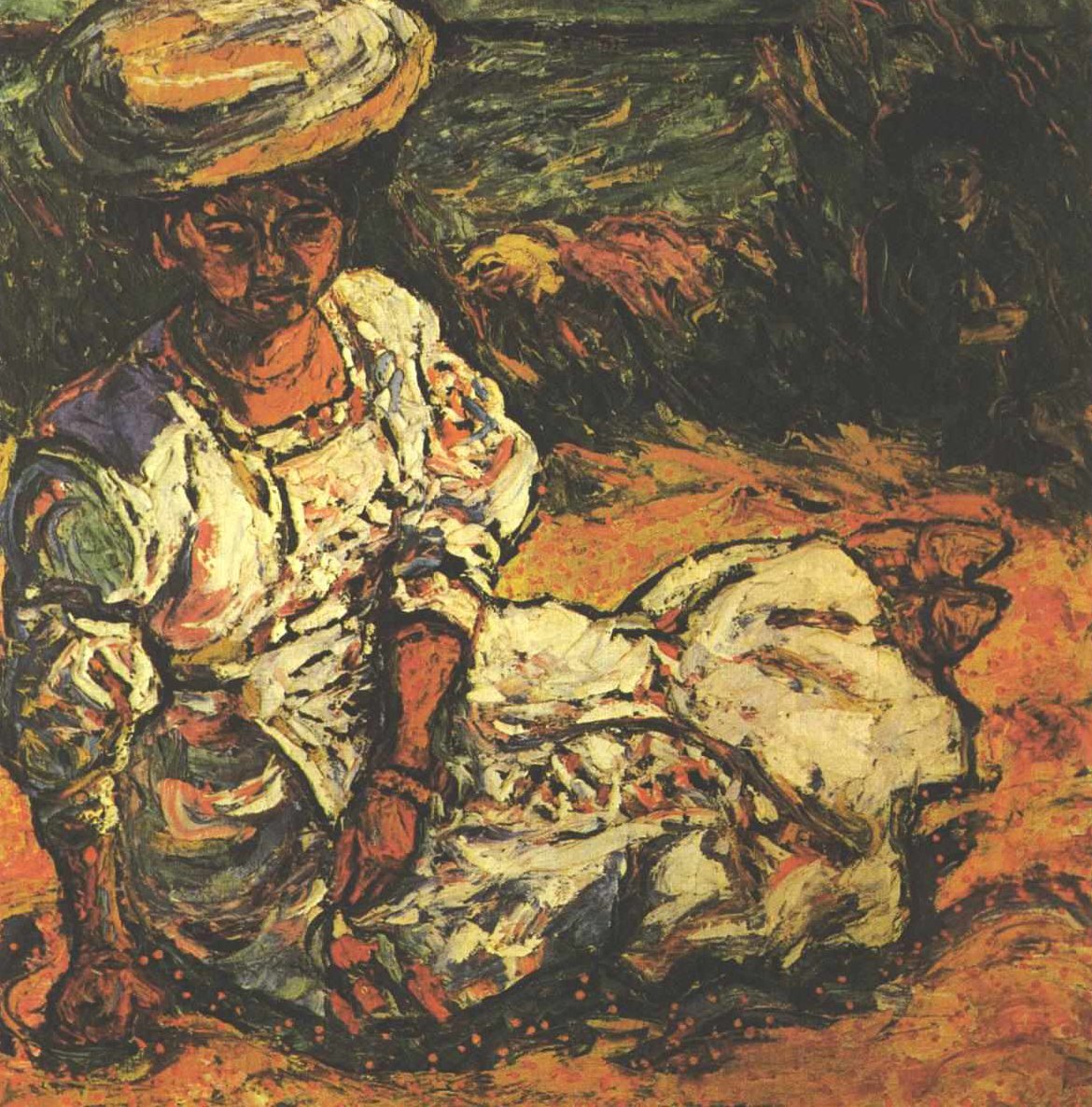 Fehér ruhás nő portréja alkotó: Ernst Ludwig Kirchner