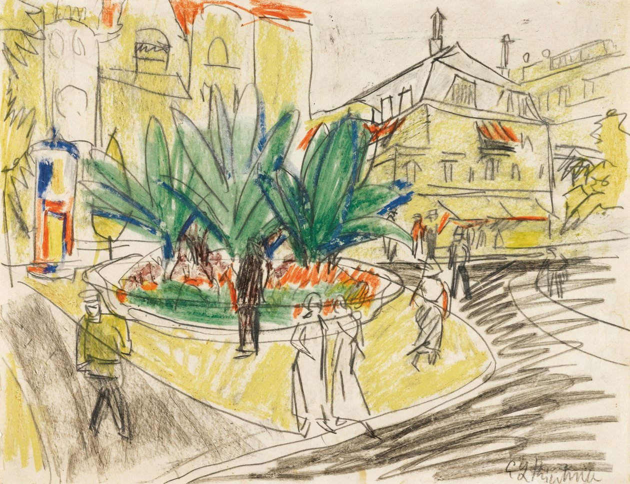 A kosár a drezdai Albertplatzon alkotó: Ernst Ludwig Kirchner