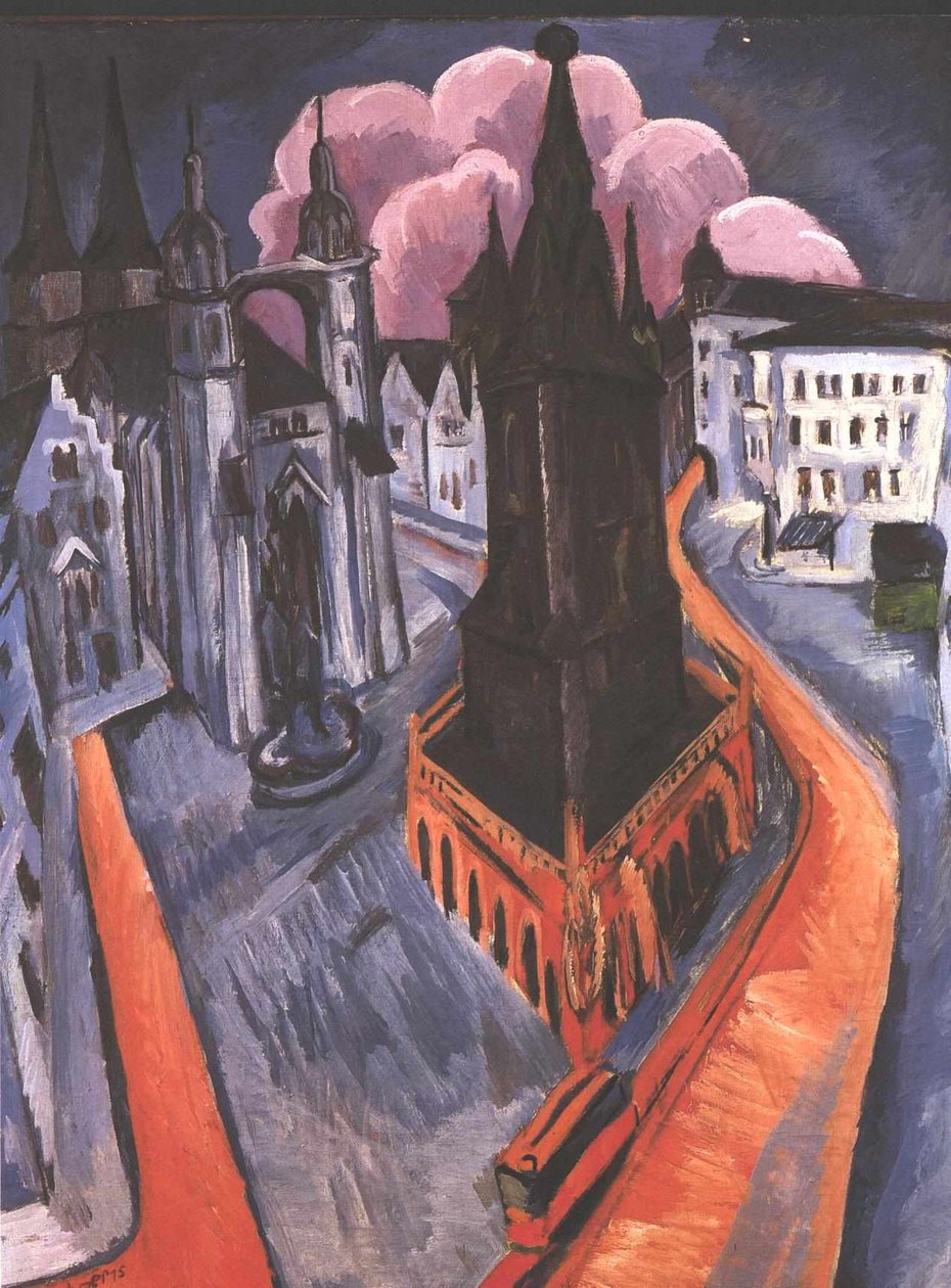 A Halle vörös tornya alkotó: Ernst Ludwig Kirchner