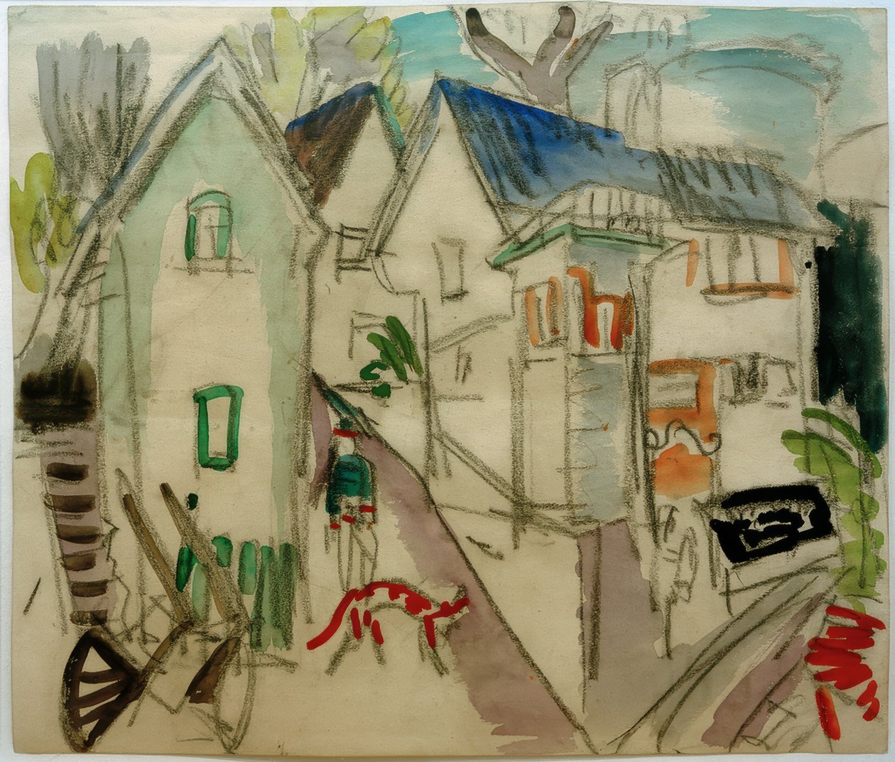 Falusi utca a Taunusban, Koenigstein közelében alkotó: Ernst Ludwig Kirchner