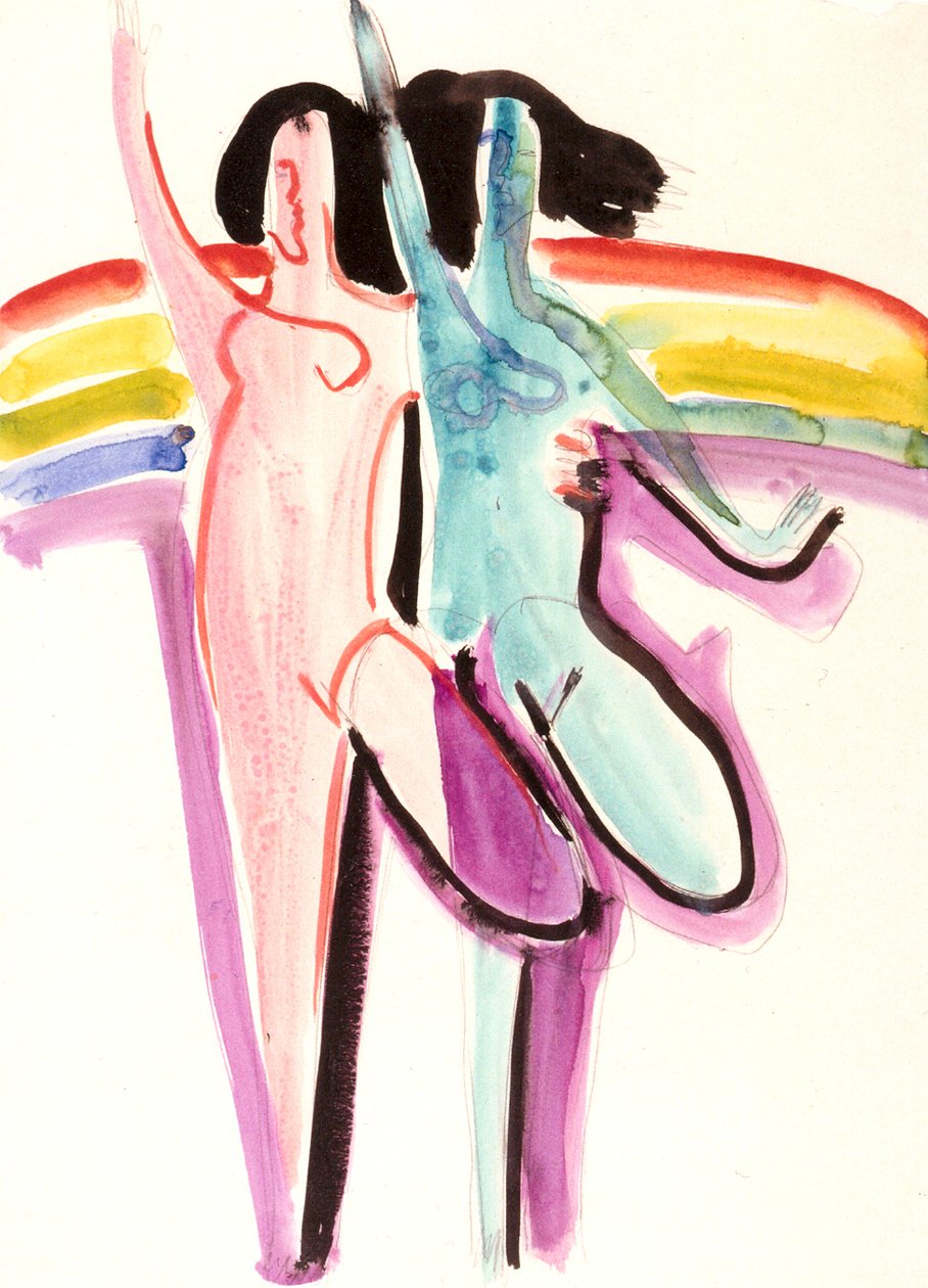 Az eseni bálterem tervezése, két táncos alkotó: Ernst Ludwig Kirchner