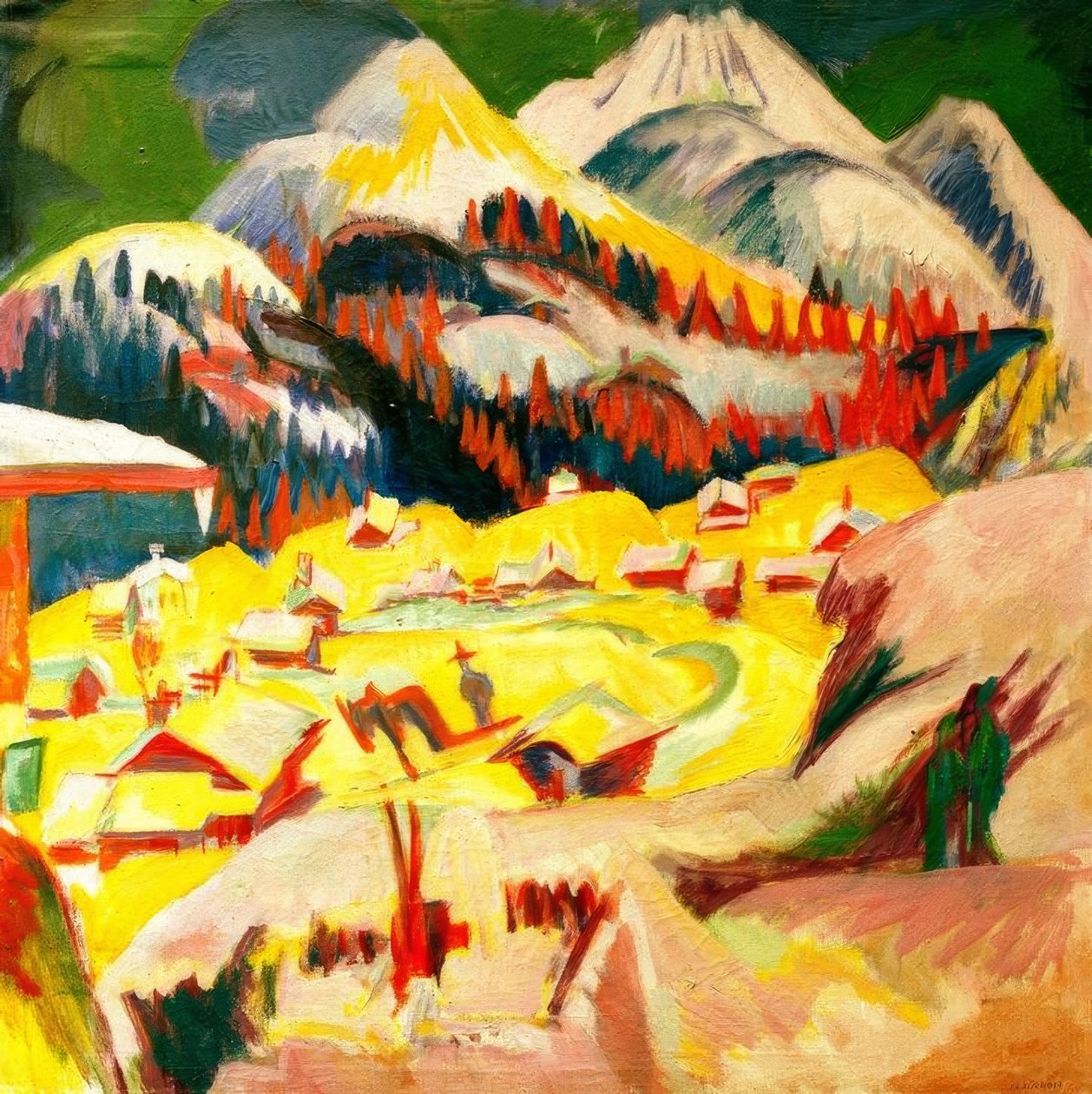 Frauenkirch im Winter alkotó: Ernst Ludwig Kirchner