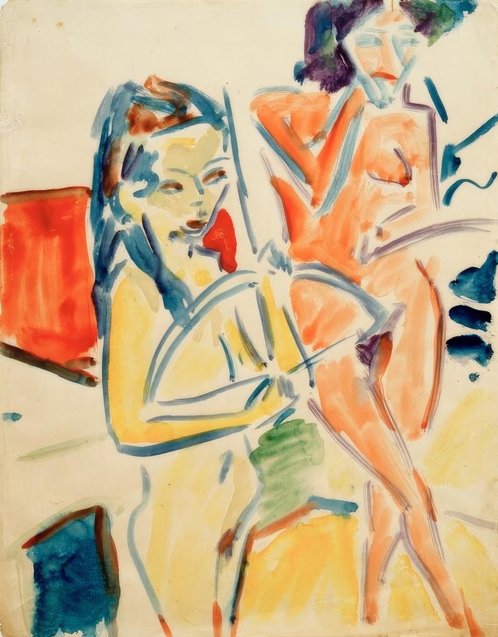 Fränzi masnival és akttal alkotó: Ernst Ludwig Kirchner