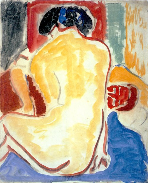 Sárga meztelen hátulról alkotó: Ernst Ludwig Kirchner