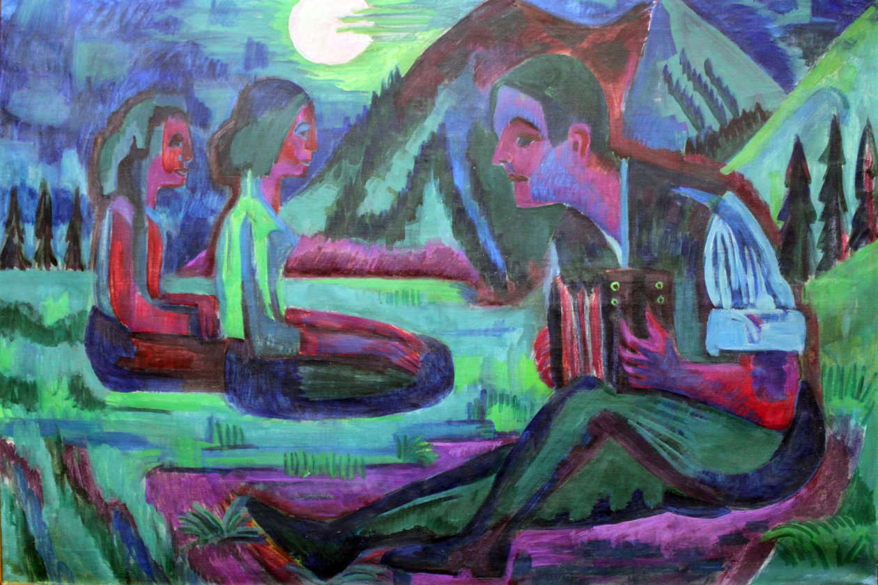 Handorgler Mondnachtban alkotó: Ernst Ludwig Kirchner