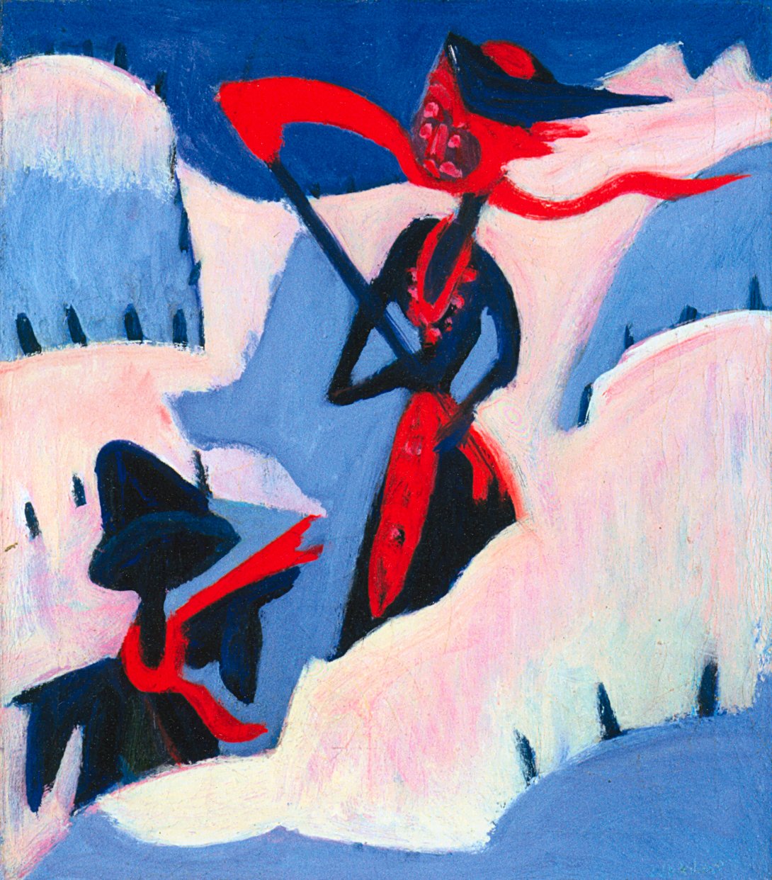 Boszorkány és madárijesztő a hóban alkotó: Ernst Ludwig Kirchner