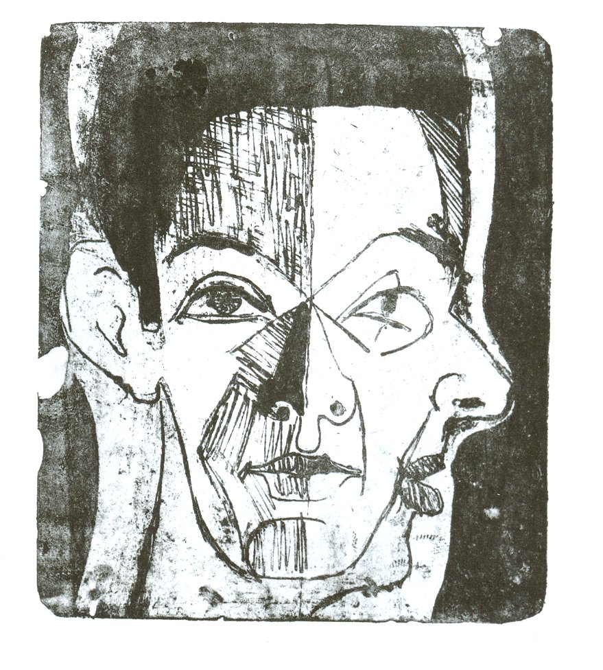 Fej tanulmány alkotó: Ernst Ludwig Kirchner