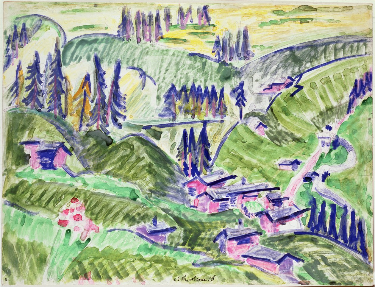 Táj, 1918 alkotó: Ernst Ludwig Kirchner