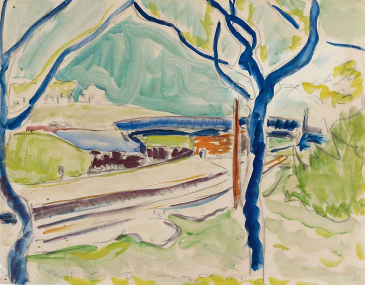 Táj a tóval alkotó: Ernst Ludwig Kirchner