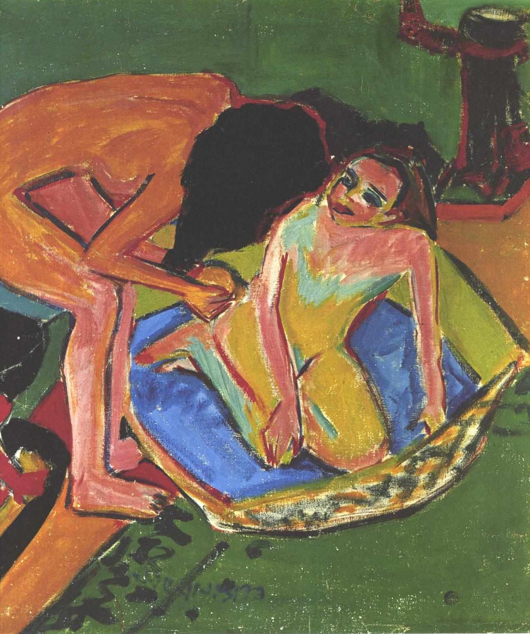 Marcella és Fränzi a stúdióban alkotó: Ernst Ludwig Kirchner