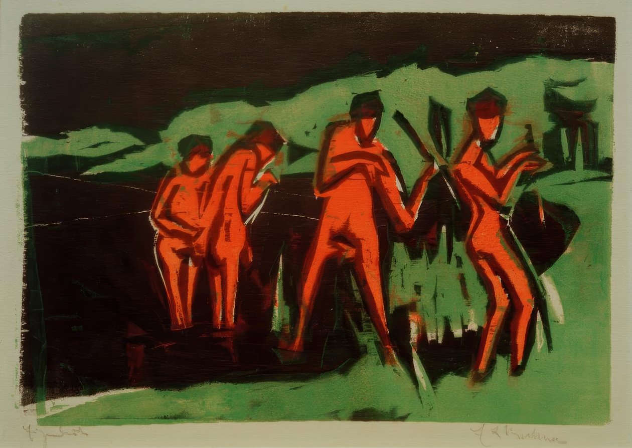 Nádat dobáló fürdőzők alkotó: Ernst Ludwig Kirchner