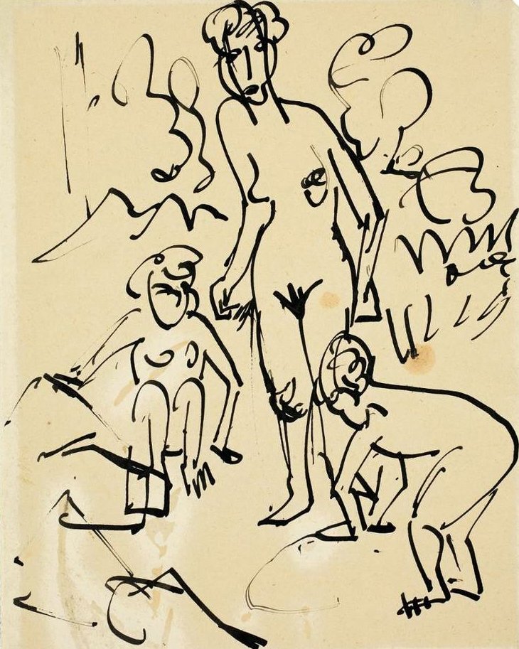 Anya és gyermekei alkotó: Ernst Ludwig Kirchner