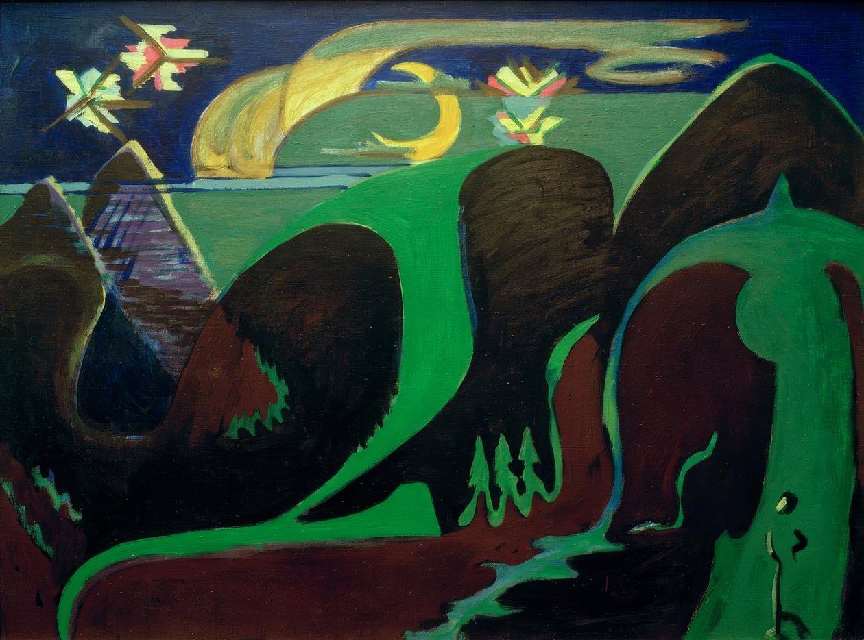 Éjszakai fantázia táj alkotó: Ernst Ludwig Kirchner