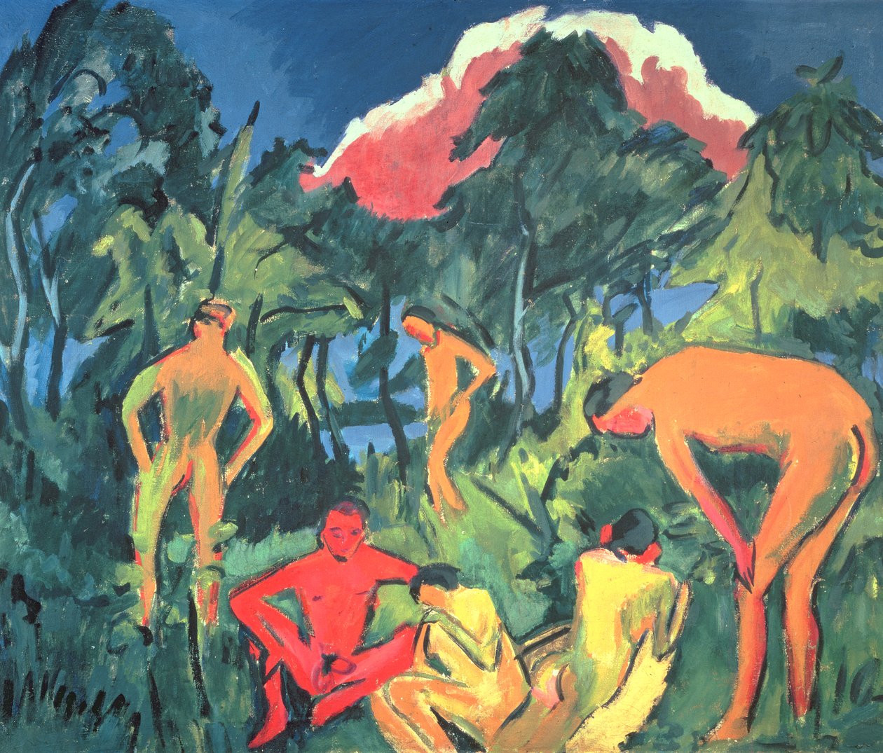 Aktok a Napban, Moritzburg alkotó: Ernst Ludwig Kirchner