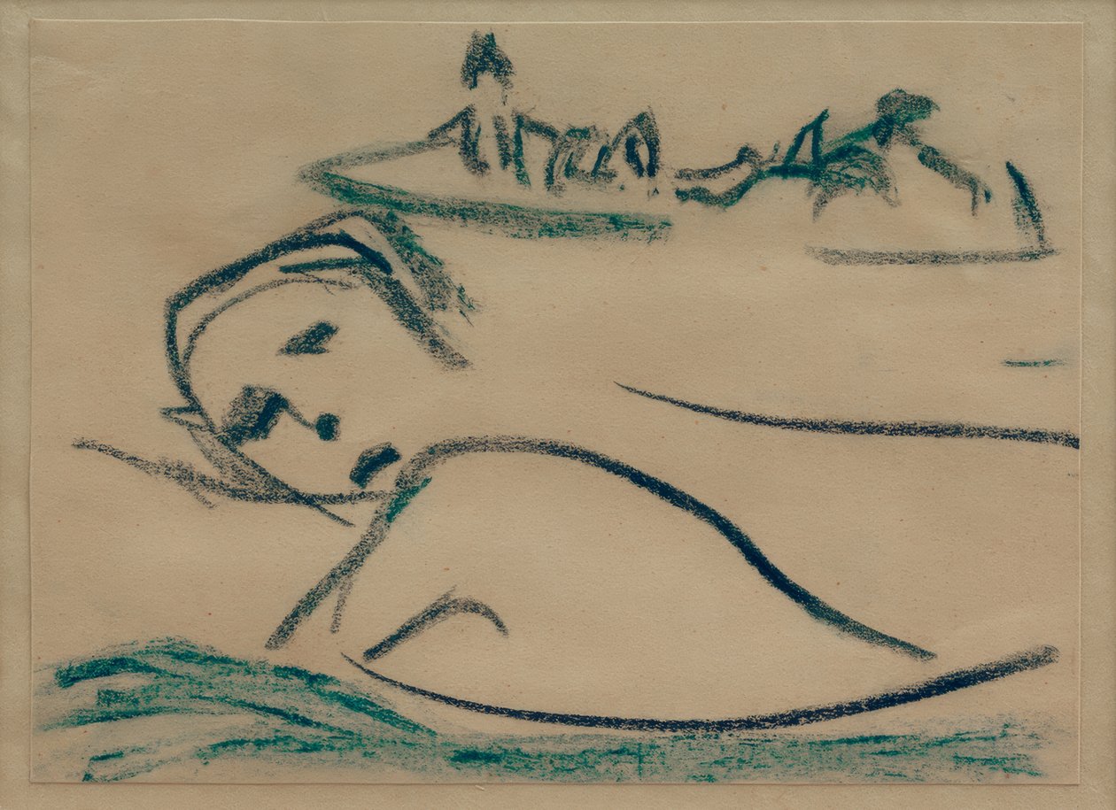 Cím nélkül (lány, úszás) alkotó: Ernst Ludwig Kirchner