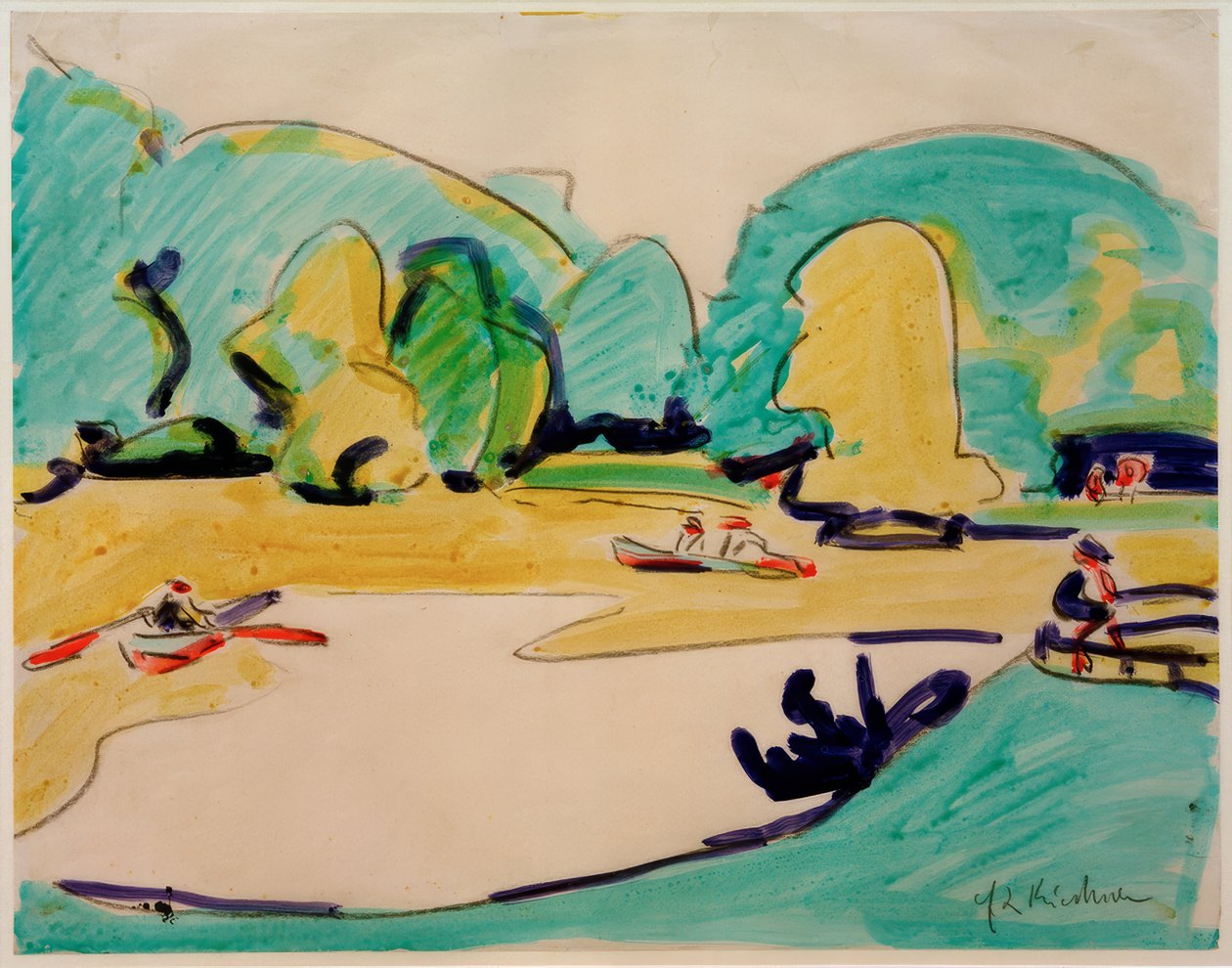 Cím nélkül (Drezdai parkos táj) alkotó: Ernst Ludwig Kirchner