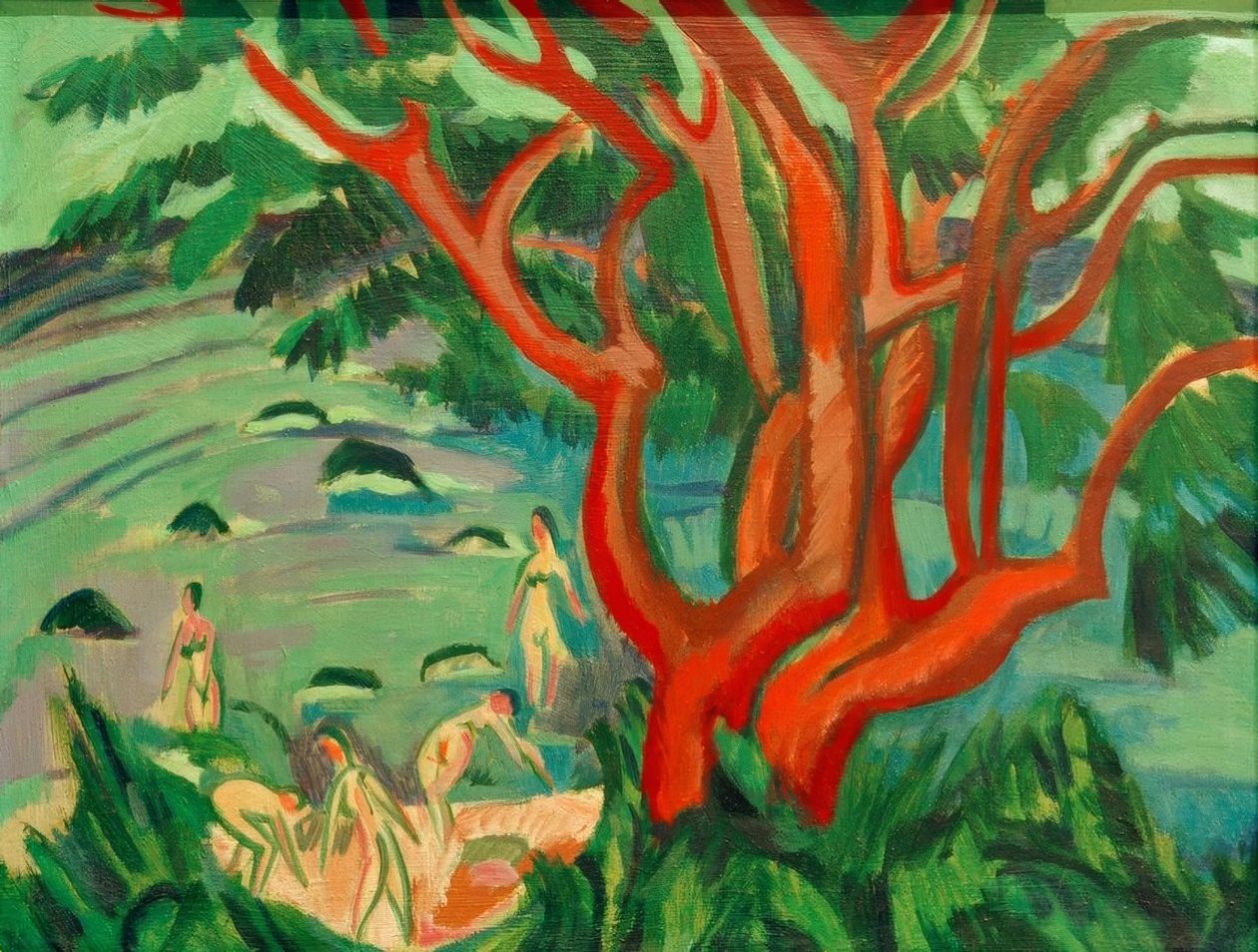 Vörös fa a tengerparton alkotó: Ernst Ludwig Kirchner