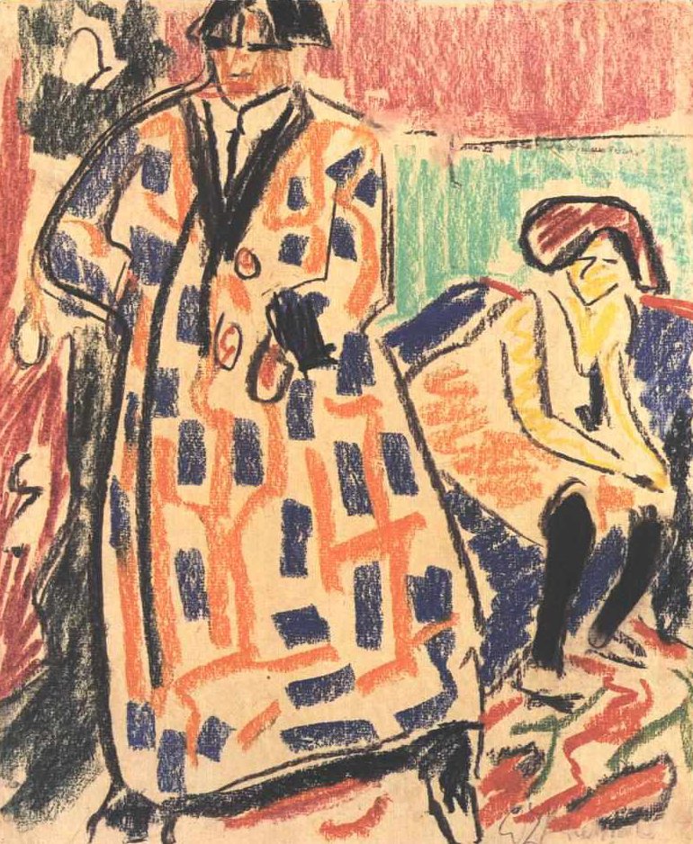 Önarckép modellel alkotó: Ernst Ludwig Kirchner
