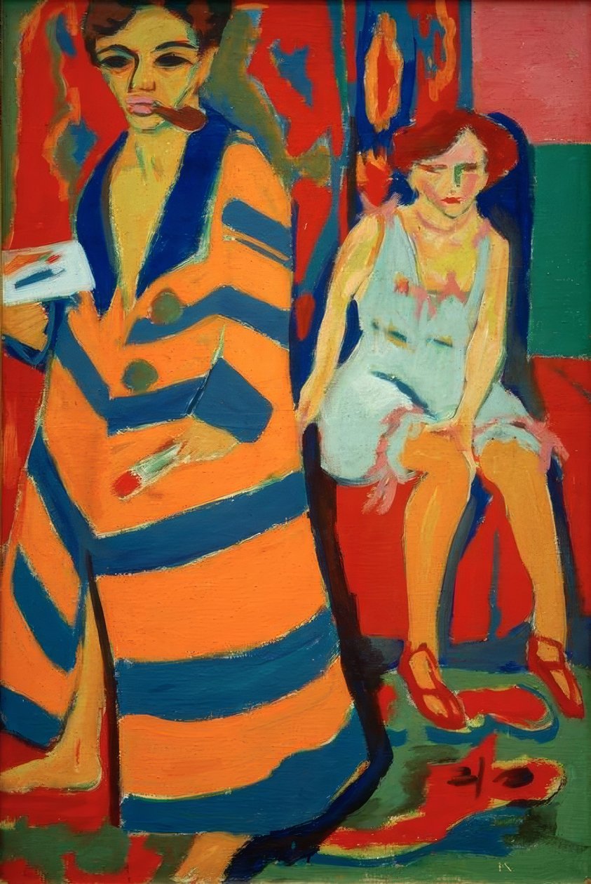 Önarckép modellel alkotó: Ernst Ludwig Kirchner