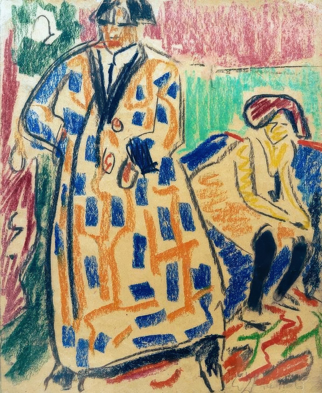 Önarckép modellel alkotó: Ernst Ludwig Kirchner