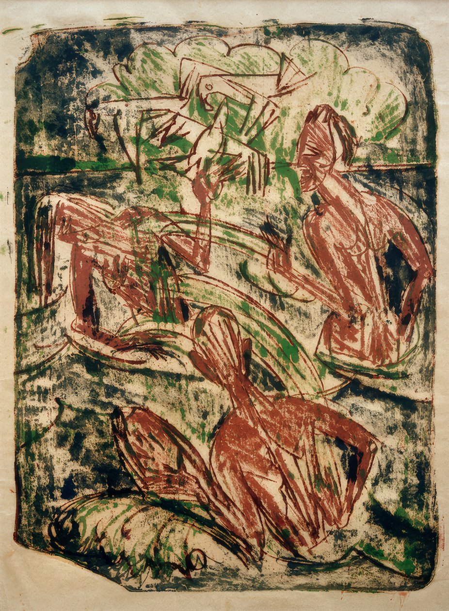 Fröccsenő fürdőzés alkotó: Ernst Ludwig Kirchner