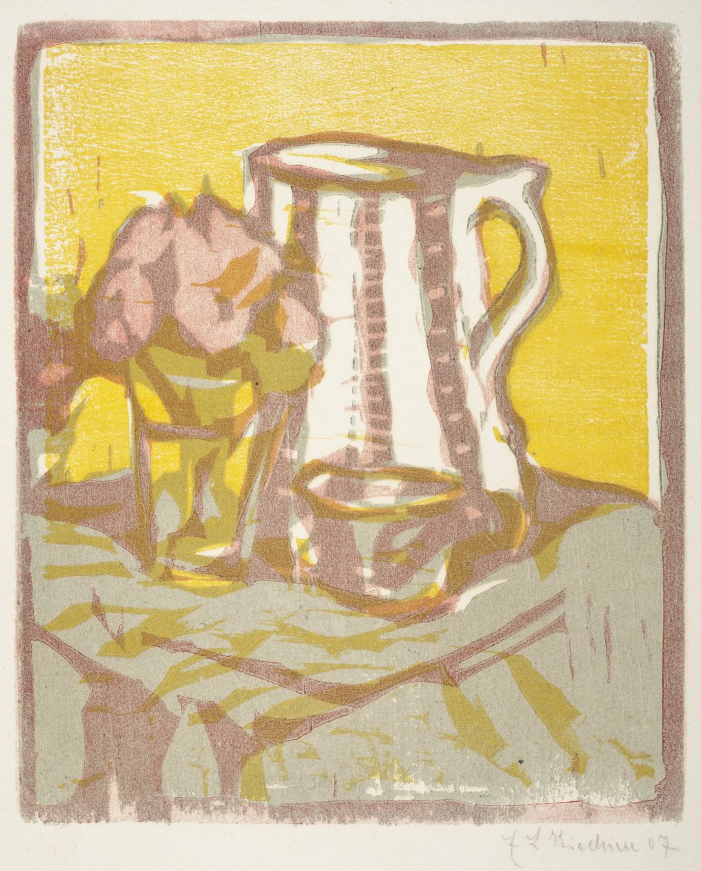 Csendélet kancsóval és virágokkal, 1907 alkotó: Ernst Ludwig Kirchner