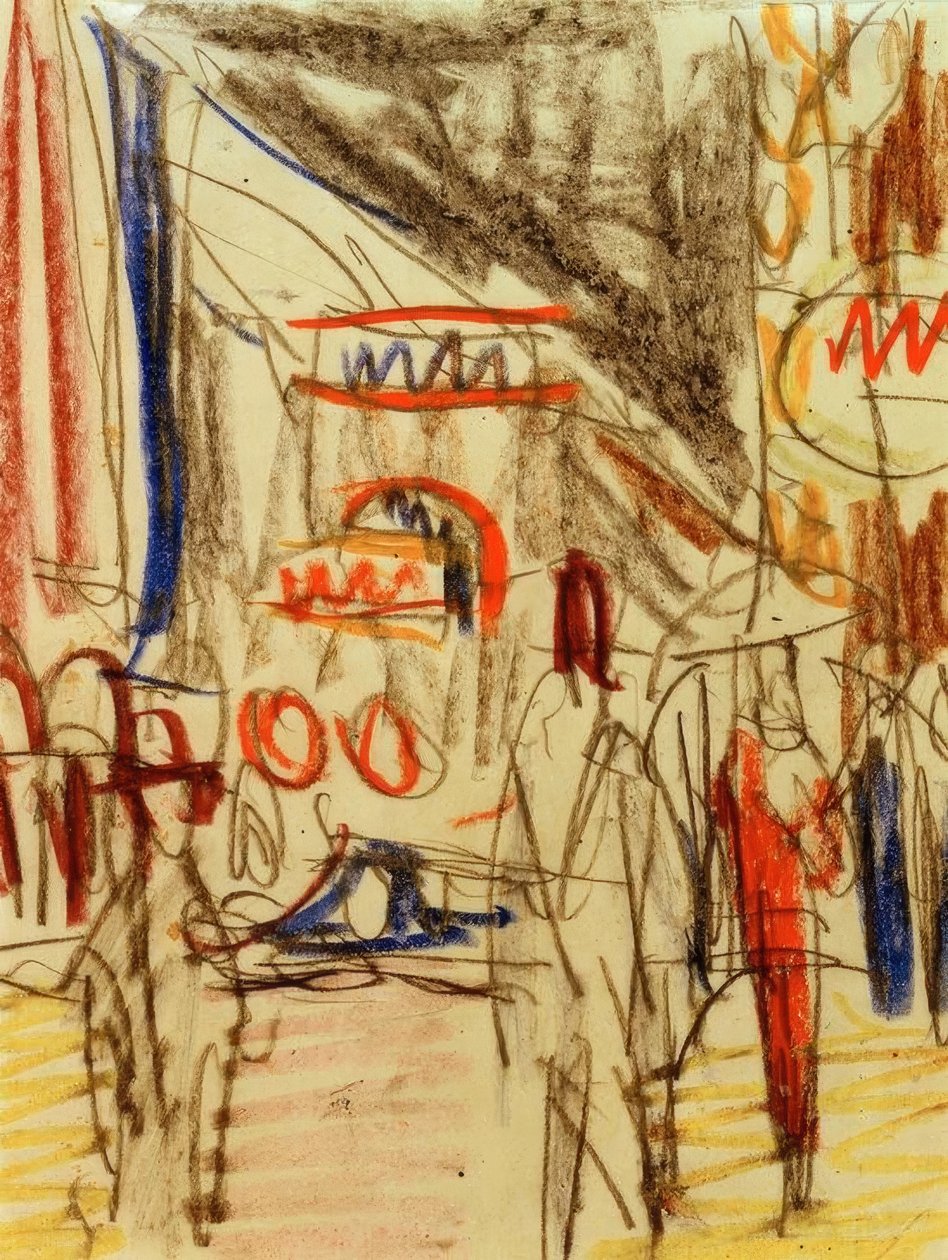 Utcai jelenet alkotó: Ernst Ludwig Kirchner