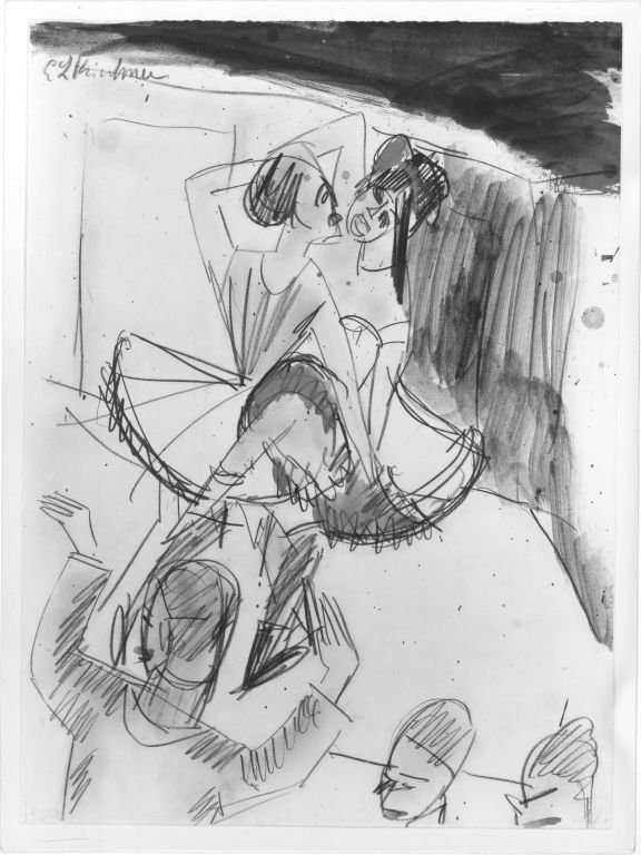 Tanzerinnenpaar_im_Variete alkotó: Ernst Ludwig Kirchner