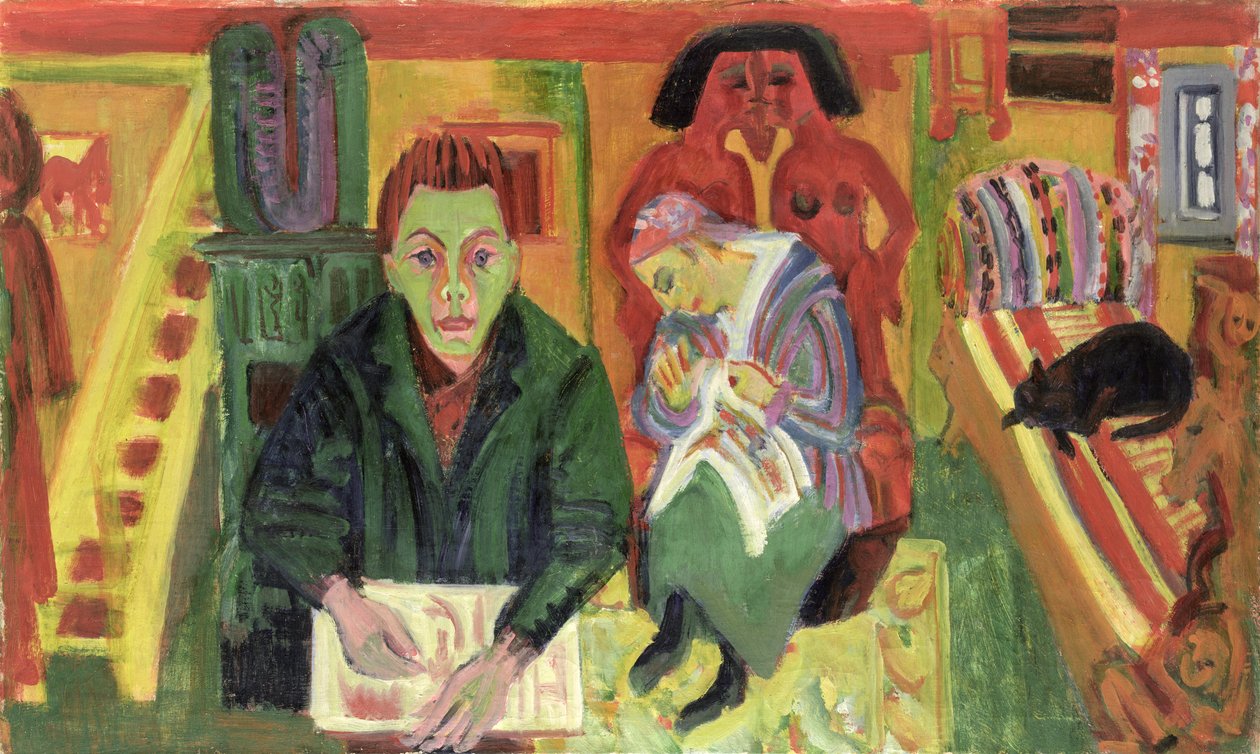 A nappali, 1920 alkotó: Ernst Ludwig Kirchner