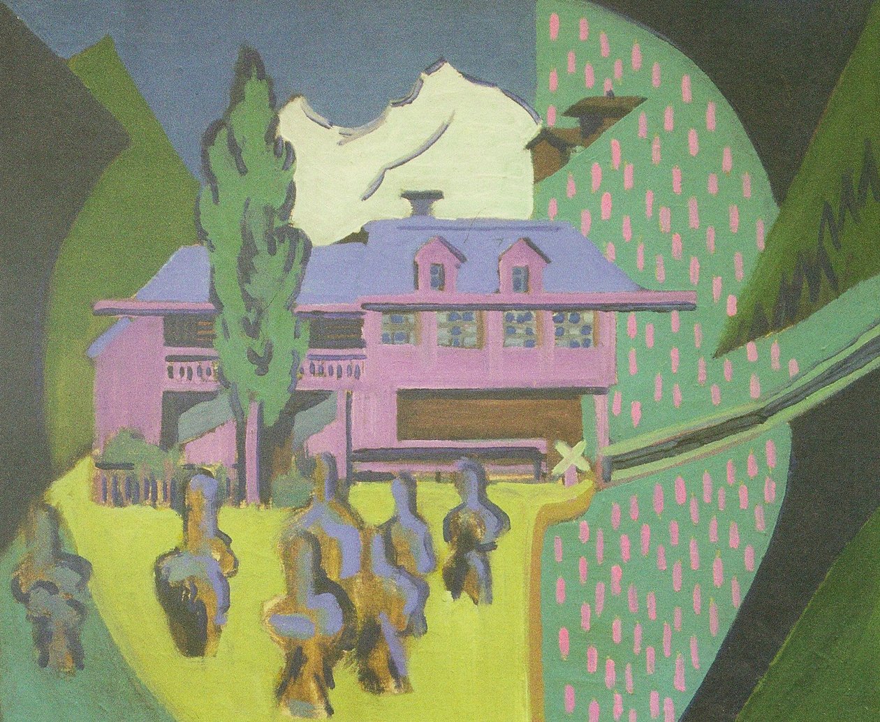 Lila ház Schneeberg előtt alkotó: Ernst Ludwig Kirchner