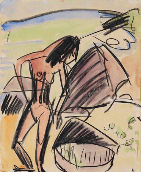 Meztelen nő a tengerparton alkotó: Ernst Ludwig Kirchner
