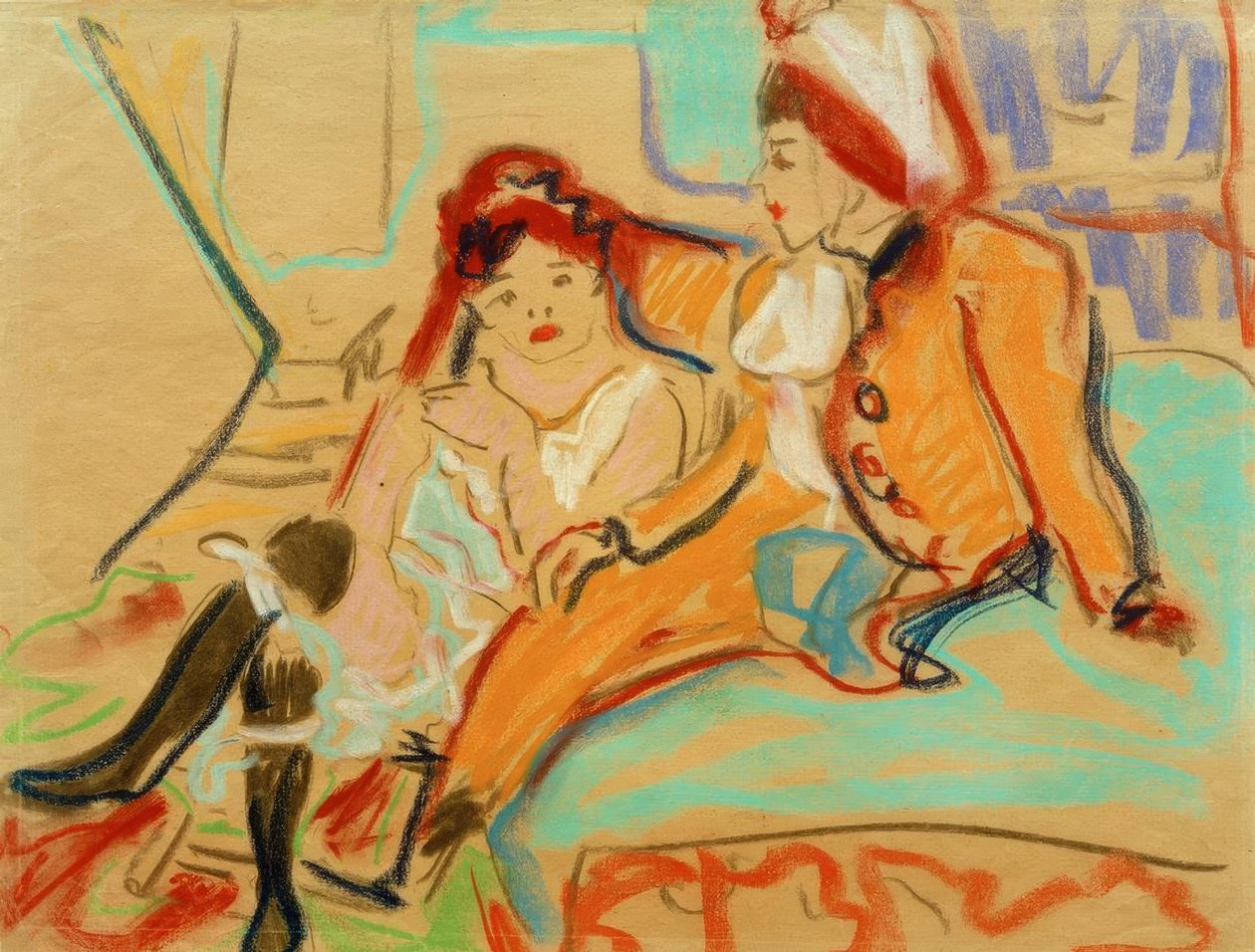 Két lány egy díván alkotó: Ernst Ludwig Kirchner