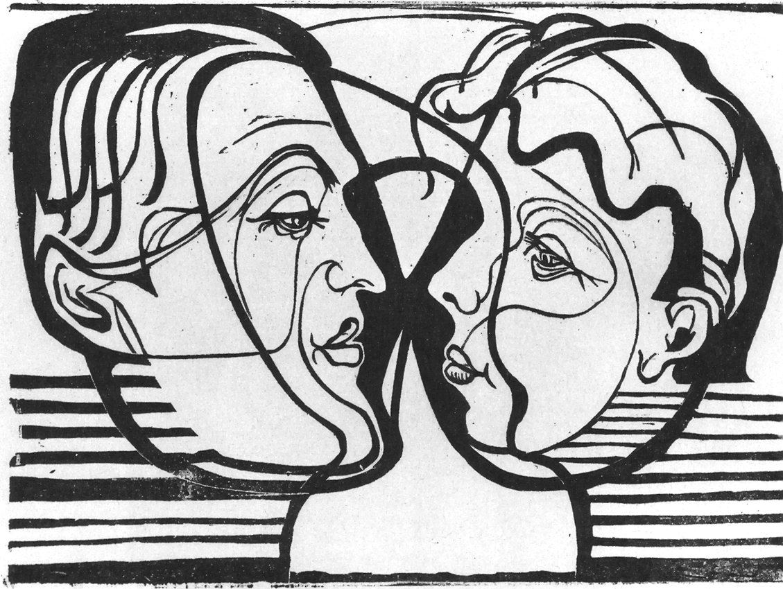 Két fej egymásra néz alkotó: Ernst Ludwig Kirchner