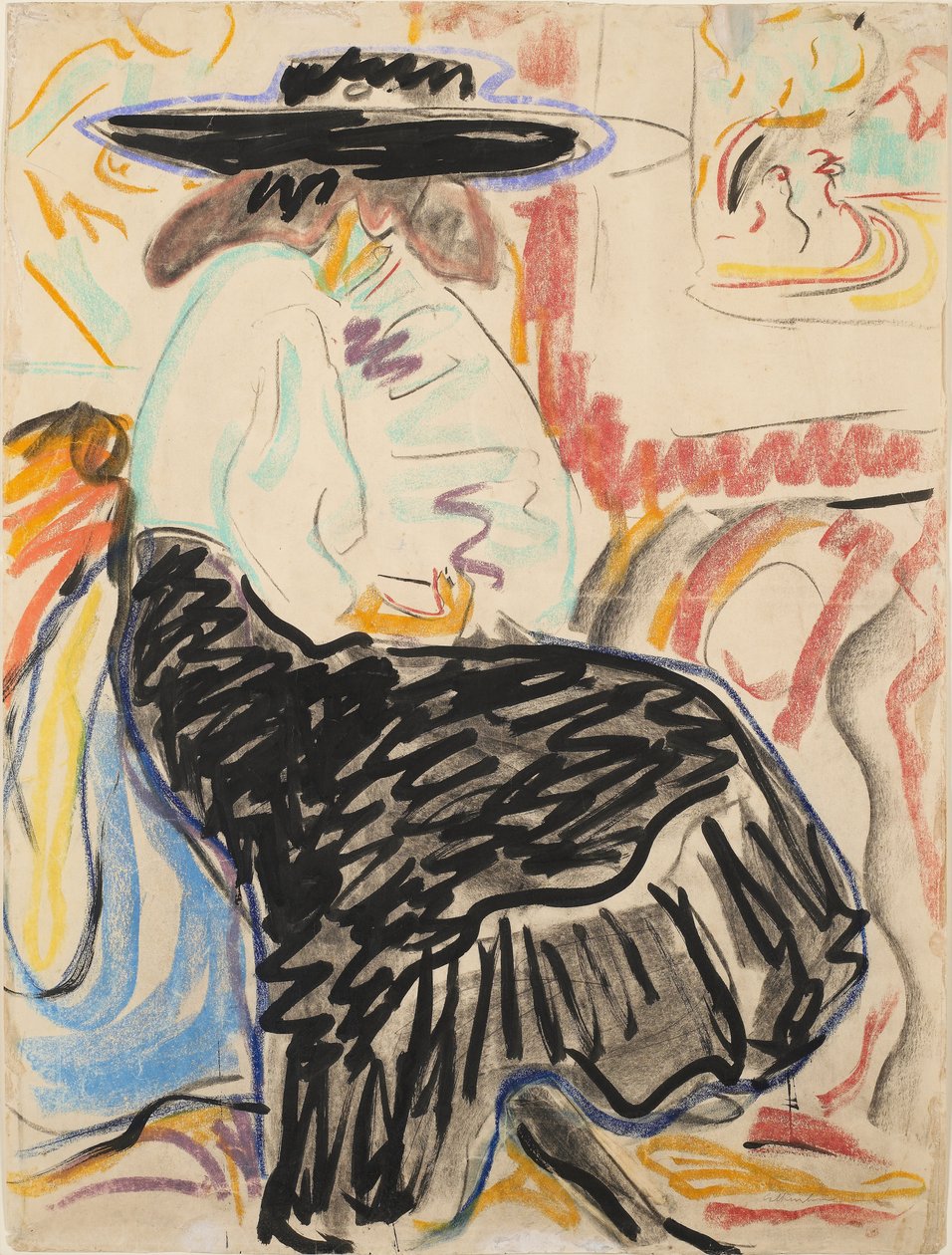 Ülő nő a stúdióban alkotó: Ernst Ludwig Kirchner