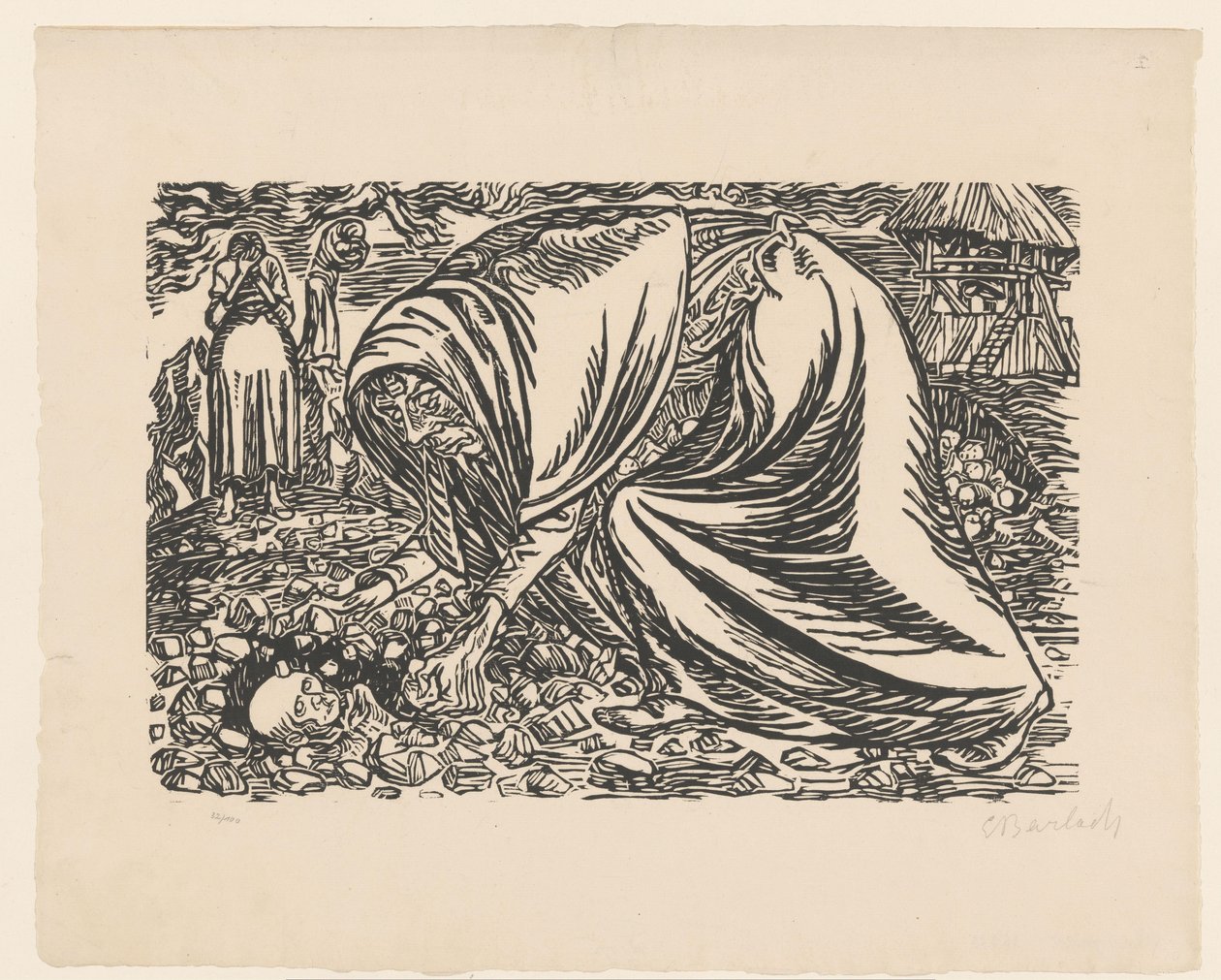 A halott gyermeket eltemetik alkotó: Ernst Barlach (signed by artist)