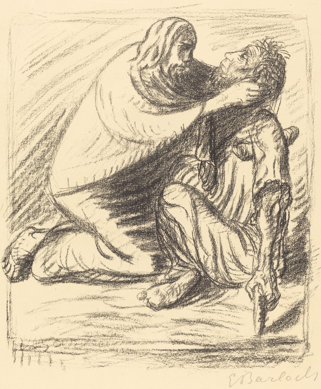 Boldogok az irgalmasok, megjelent 1916. alkotó: Ernst Barlach
