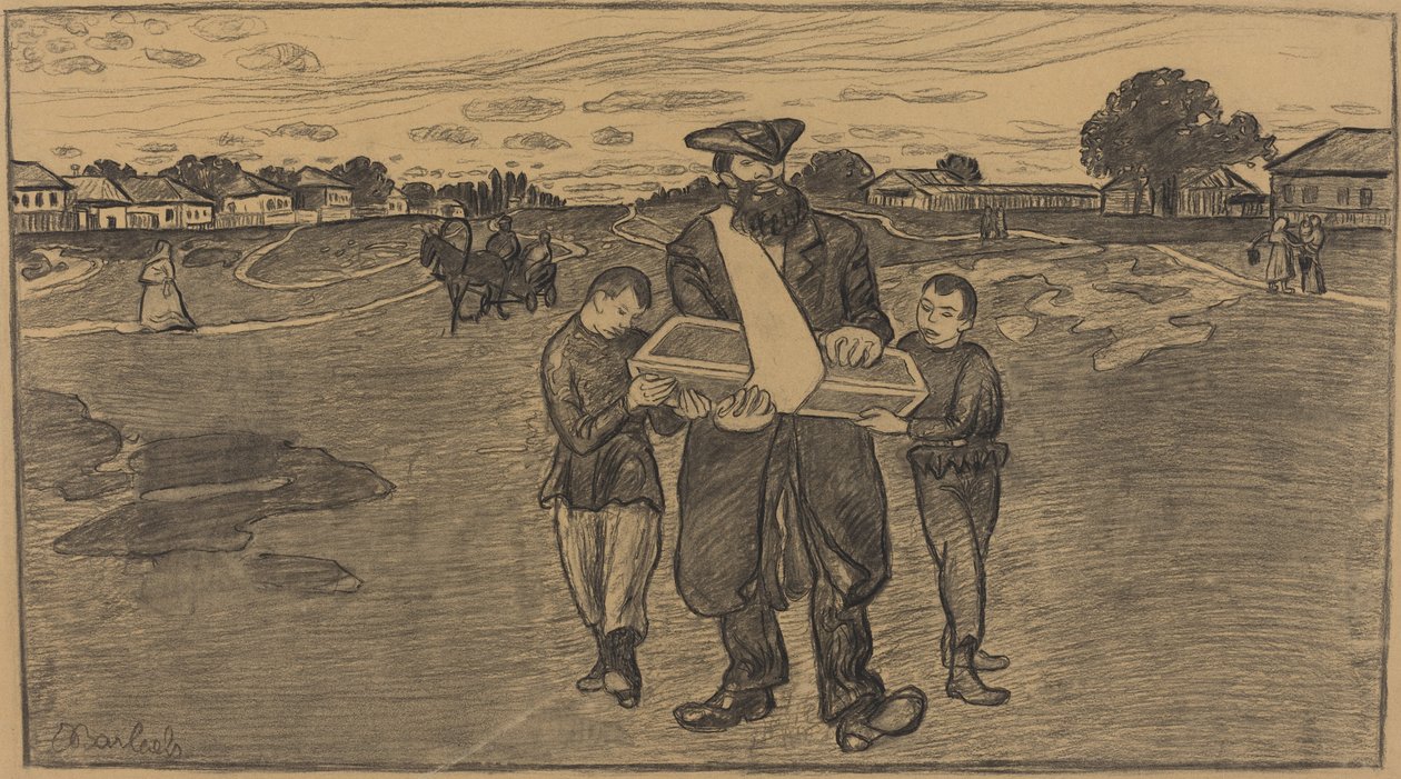 Gyermektemetés Oroszországban, 19061907. alkotó: Ernst Barlach