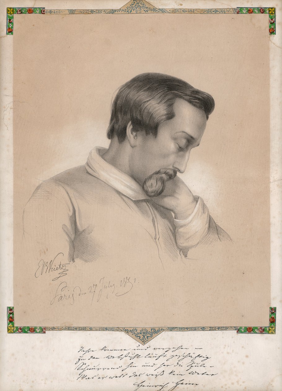 Julius Ernst Benedikt Kietz, Heinrich Heine portréja alkotó: Ernst Benedikt Kietz