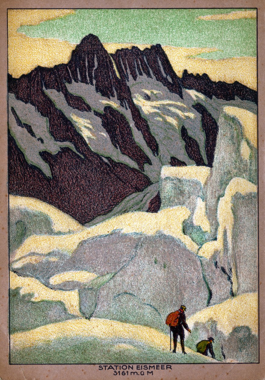 Grindelwaldi gleccser (illusztráció, 1920-1930 körül) alkotó: Ernst Emil Schlatter