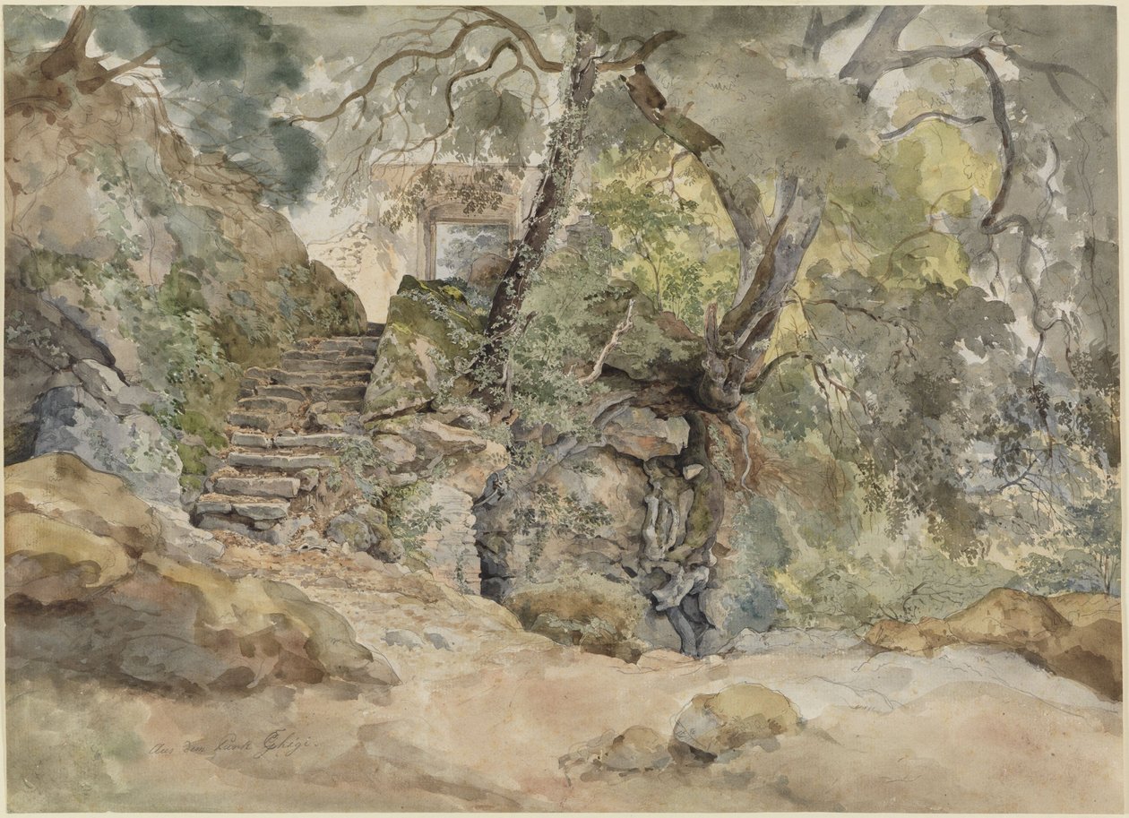 A Villa Chigi parkjából, Aricciában alkotó: Ernst Fries