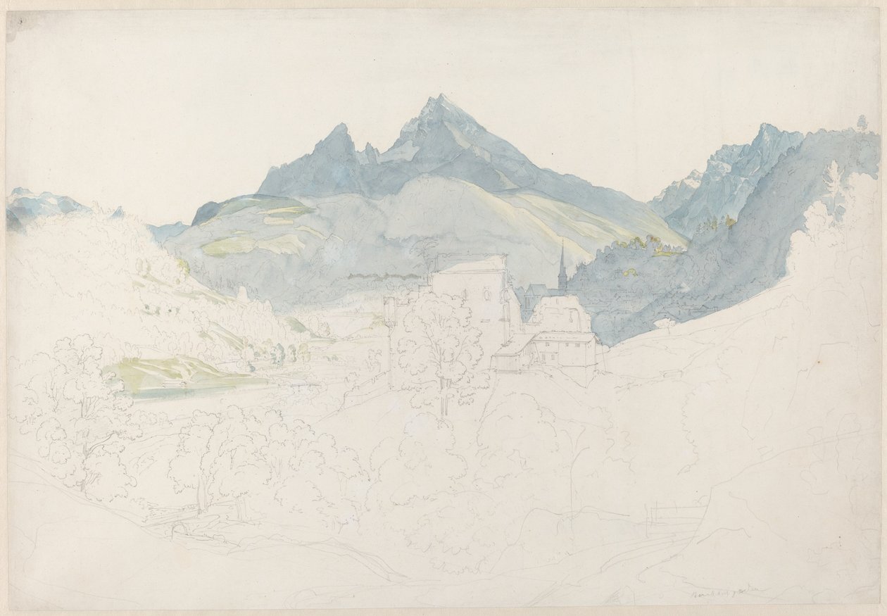 Berchtesgaden a Watzmann-csúccsal a távolban alkotó: Ernst Fries