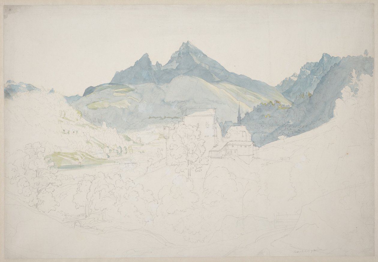 Berchtesgaden a távoli Watzmann-csúccsal alkotó: Ernst Fries